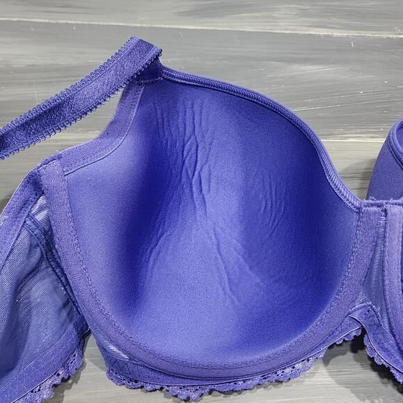 Wacoal Embrace Contour Bra‎ Lace Underwire T Shirt Bra Style 853191 38DDD Purple - Picture 7 of 8